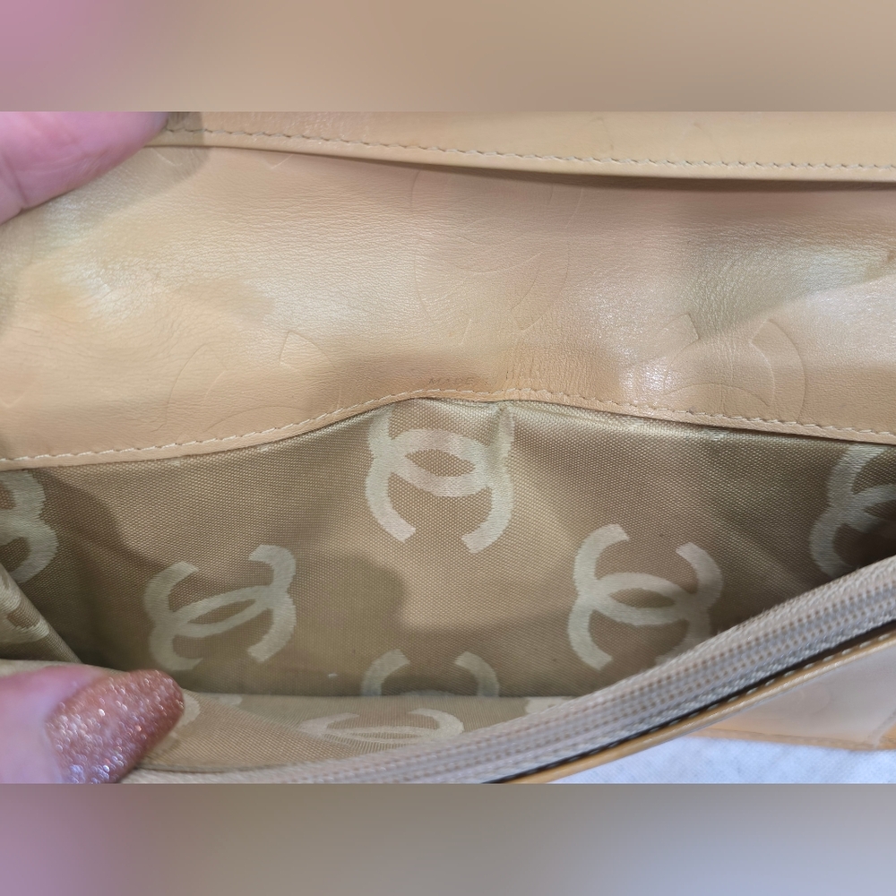 Chanel Cambon Long Leather Wallet Beige Black CC Passport Travel Yen Case Clutch - Picture 8 of 16